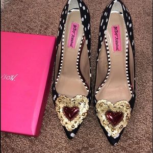 Betsey Johnson polka dot heels